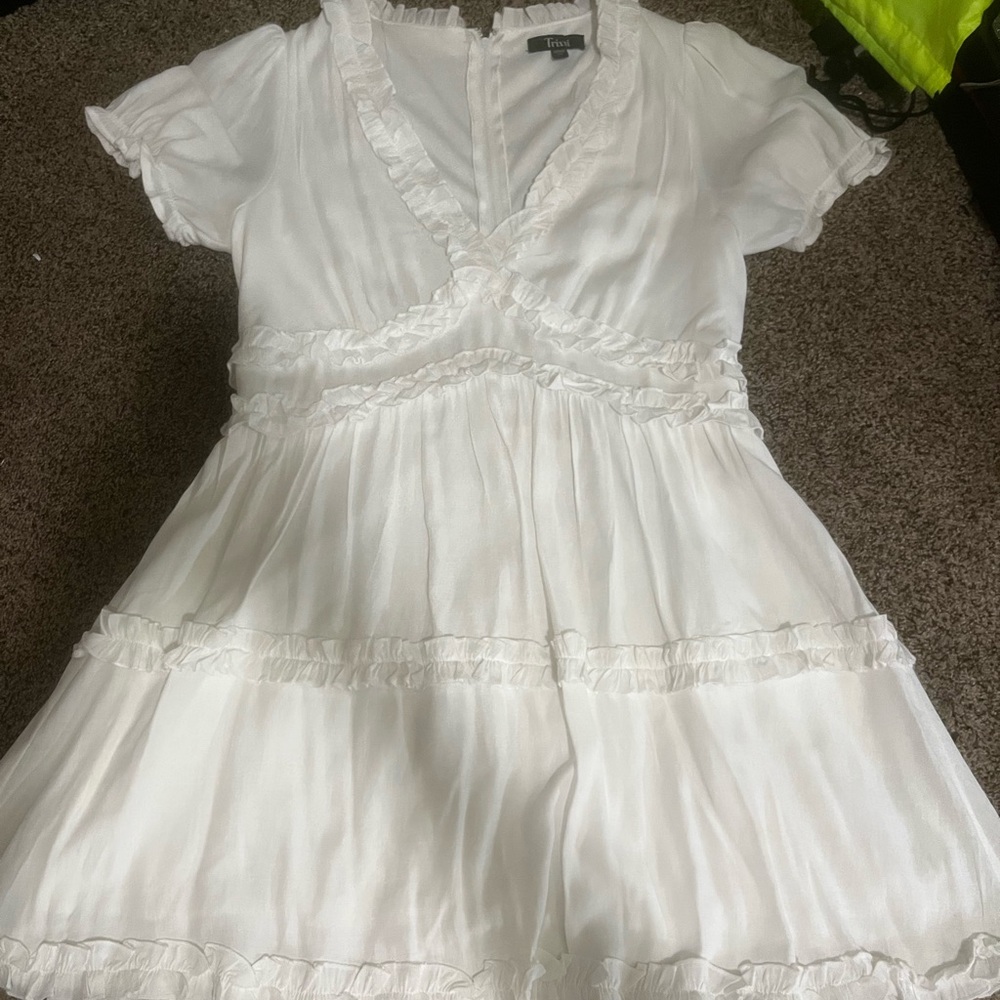 - white ruffled dress